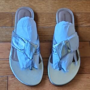 Bernardo Silver Thong Sandals